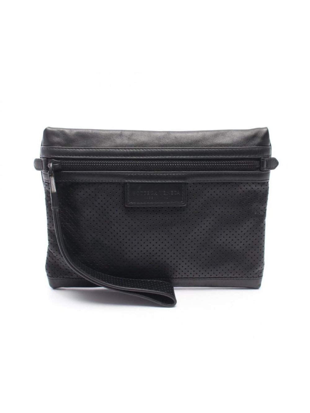 Bottega Veneta Clutch Perforated Black Leather